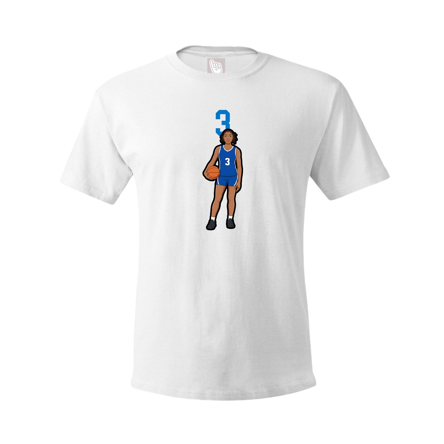 Youth Tee — Number Top in White