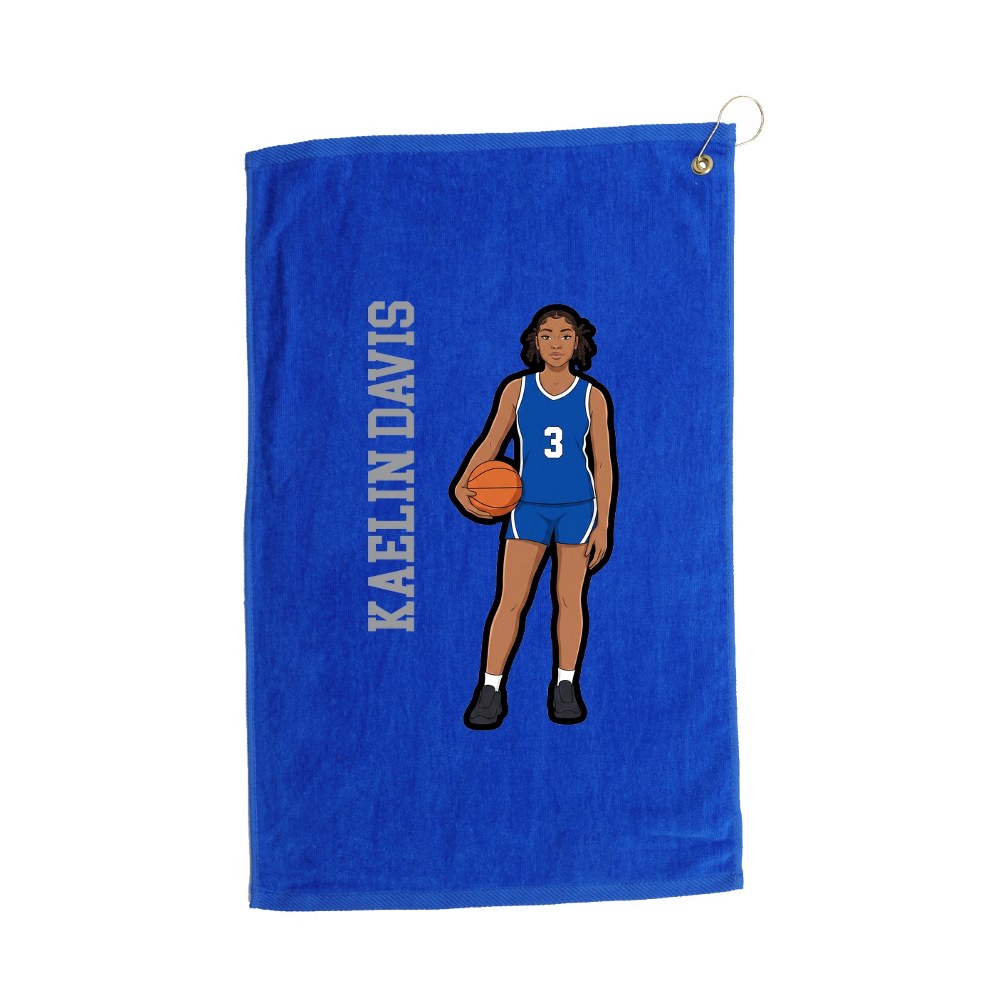 Golf Towel — Name Vertical in Royal