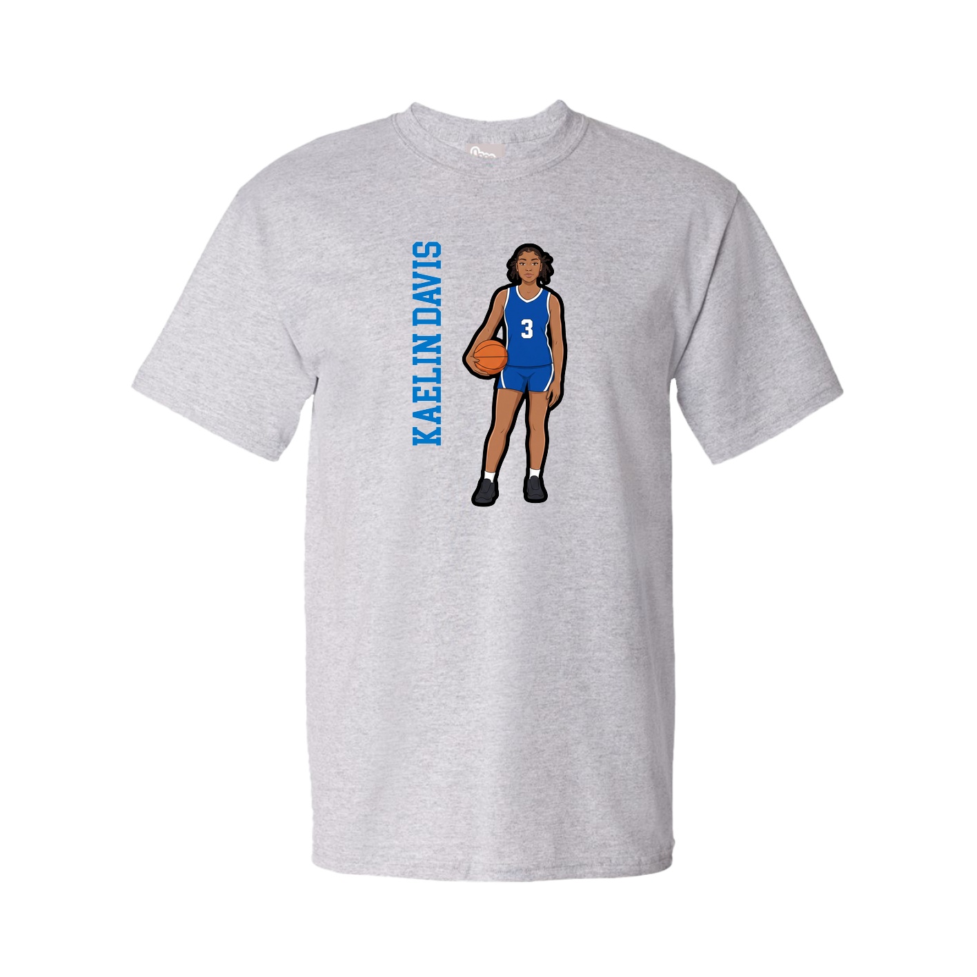 Tee — Name Vertical in Grey