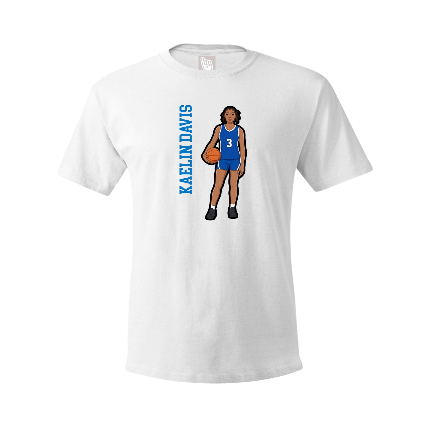 Youth Tee — Name Vertical in White