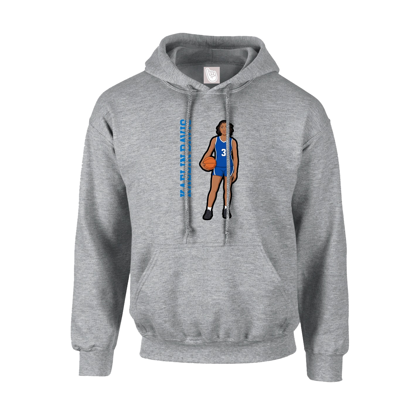 Hoodie — Name Vertical in Grey