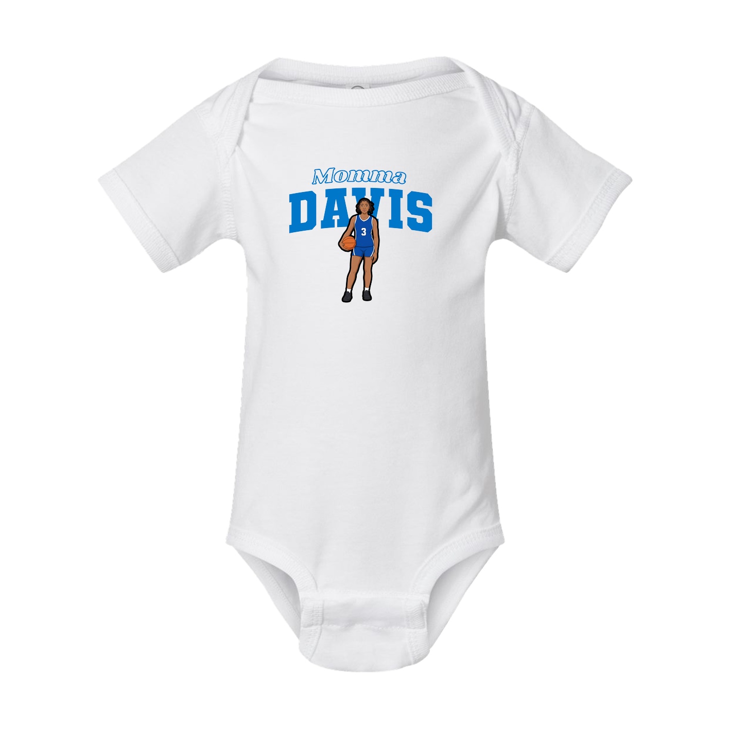 Baby Onesie — Mothers Day Block in White
