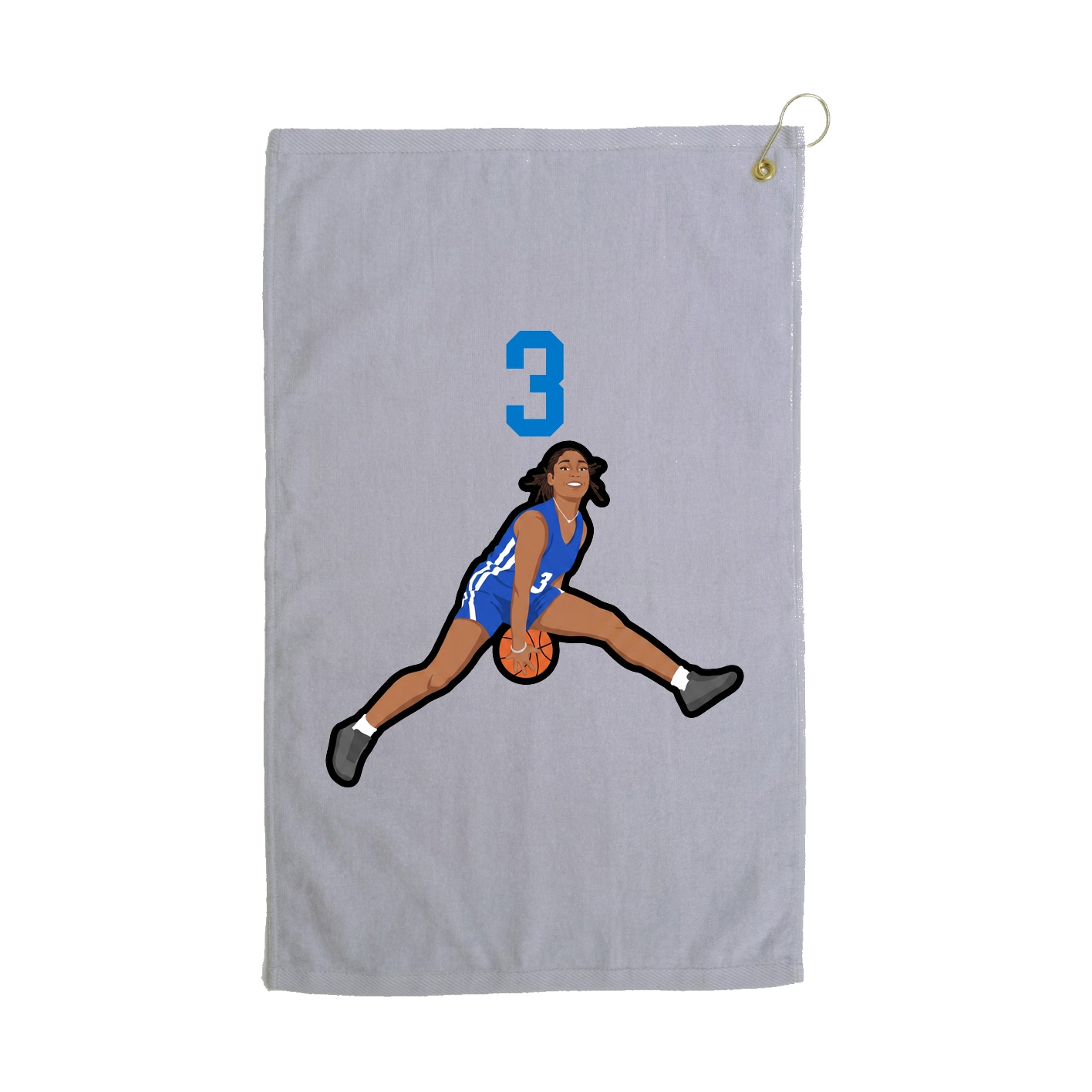 Golf Towel — Number Top in Grey