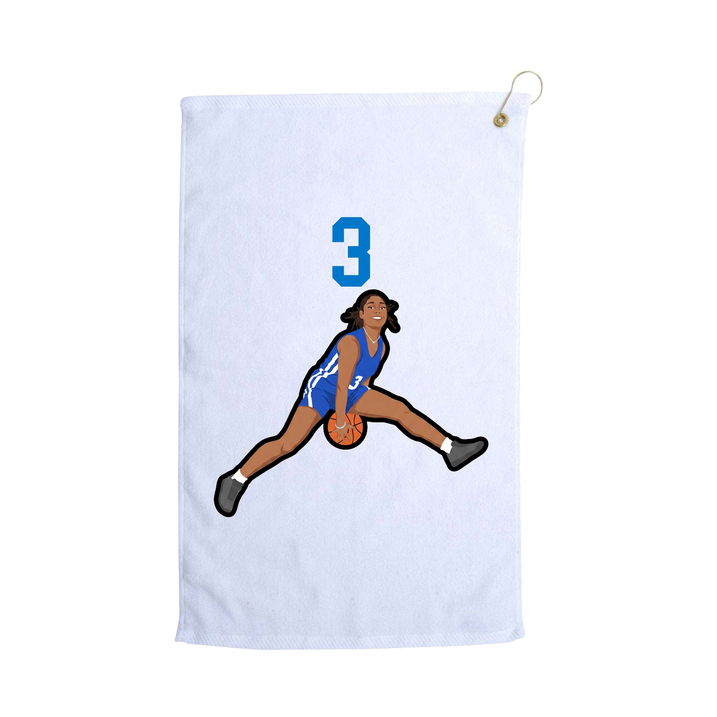 Golf Towel — Number Top in White