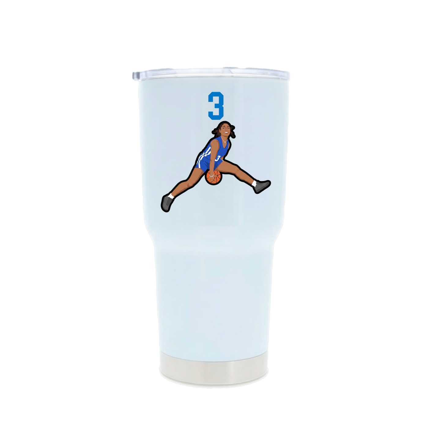 30oz Stainless Steel Tumbler — Number Top in White