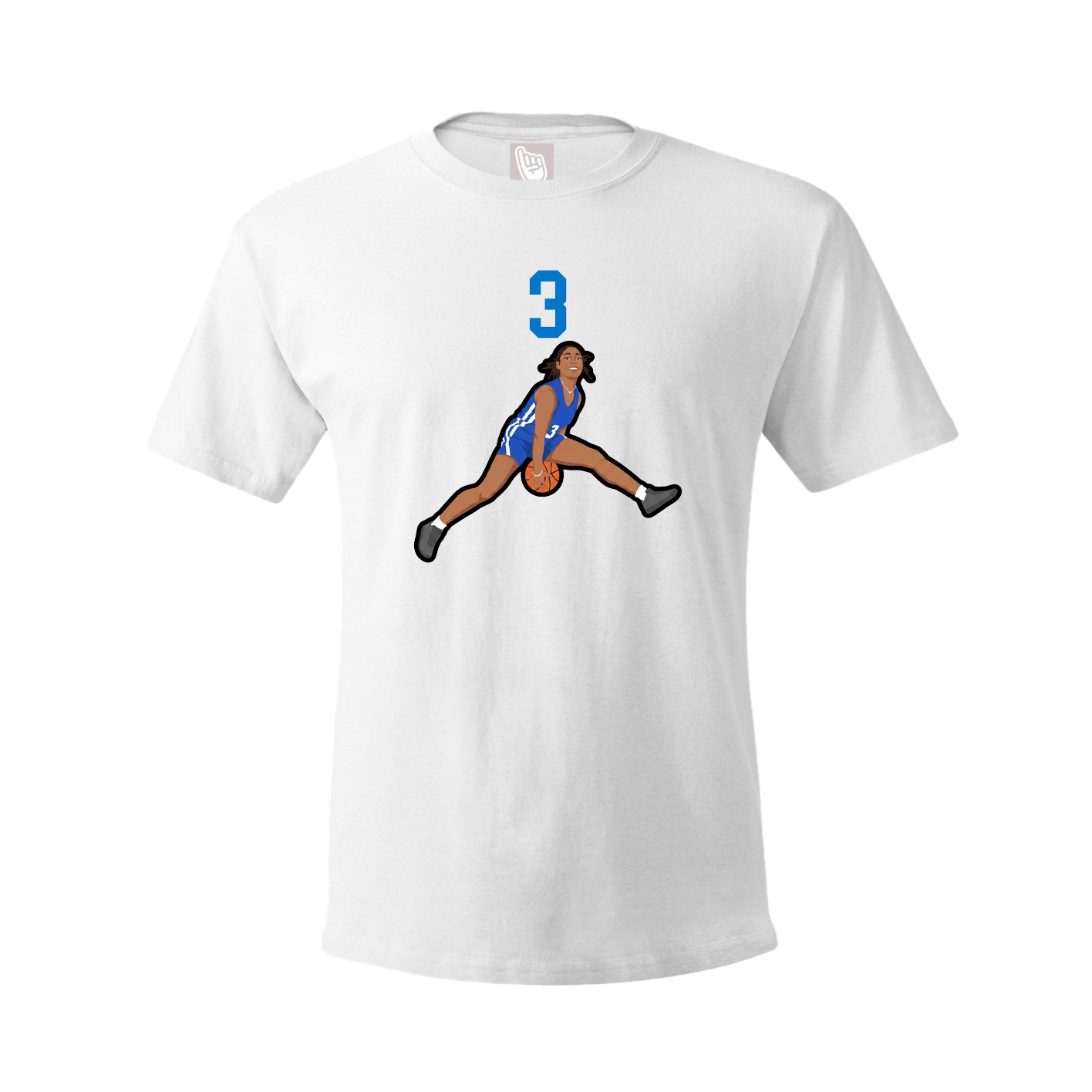 Youth Tee — Number Top in White