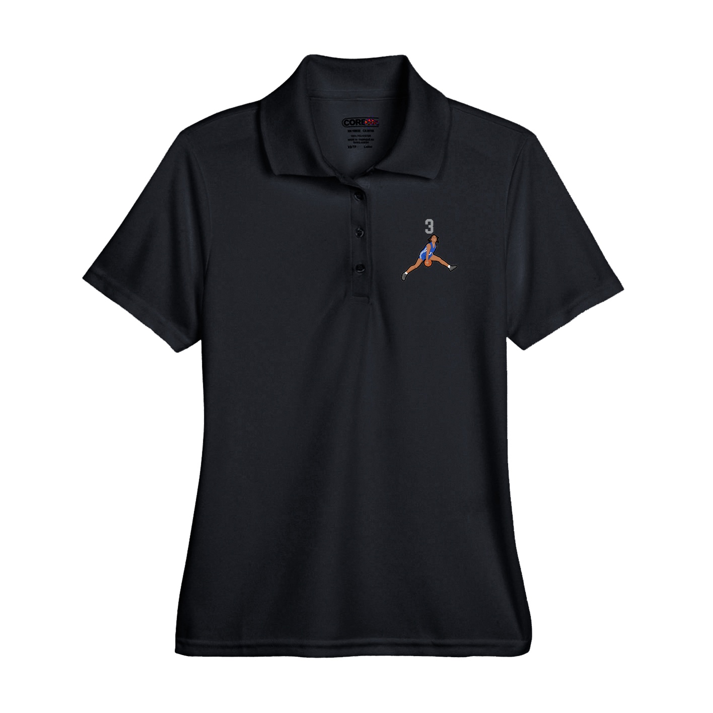 Performance Polo — Number Top in Black