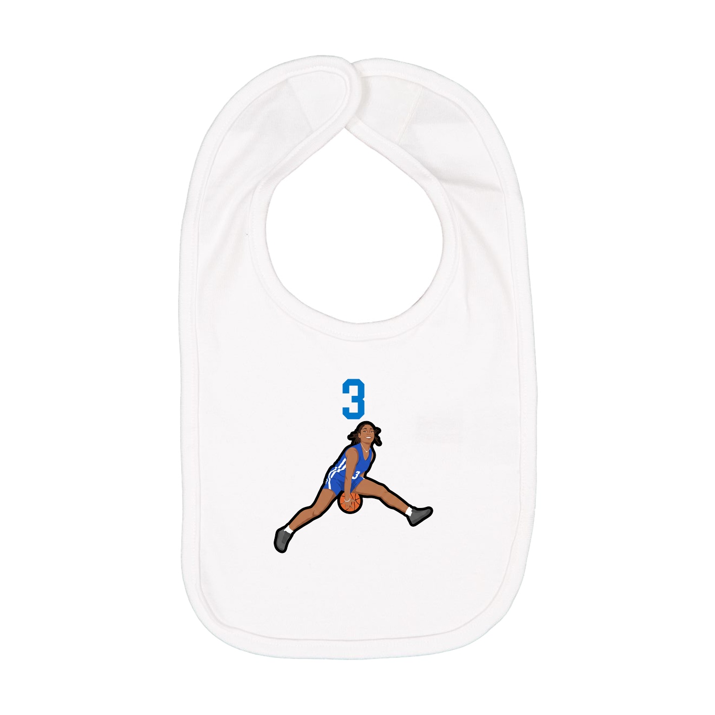 Infant Bib — Number Top in White