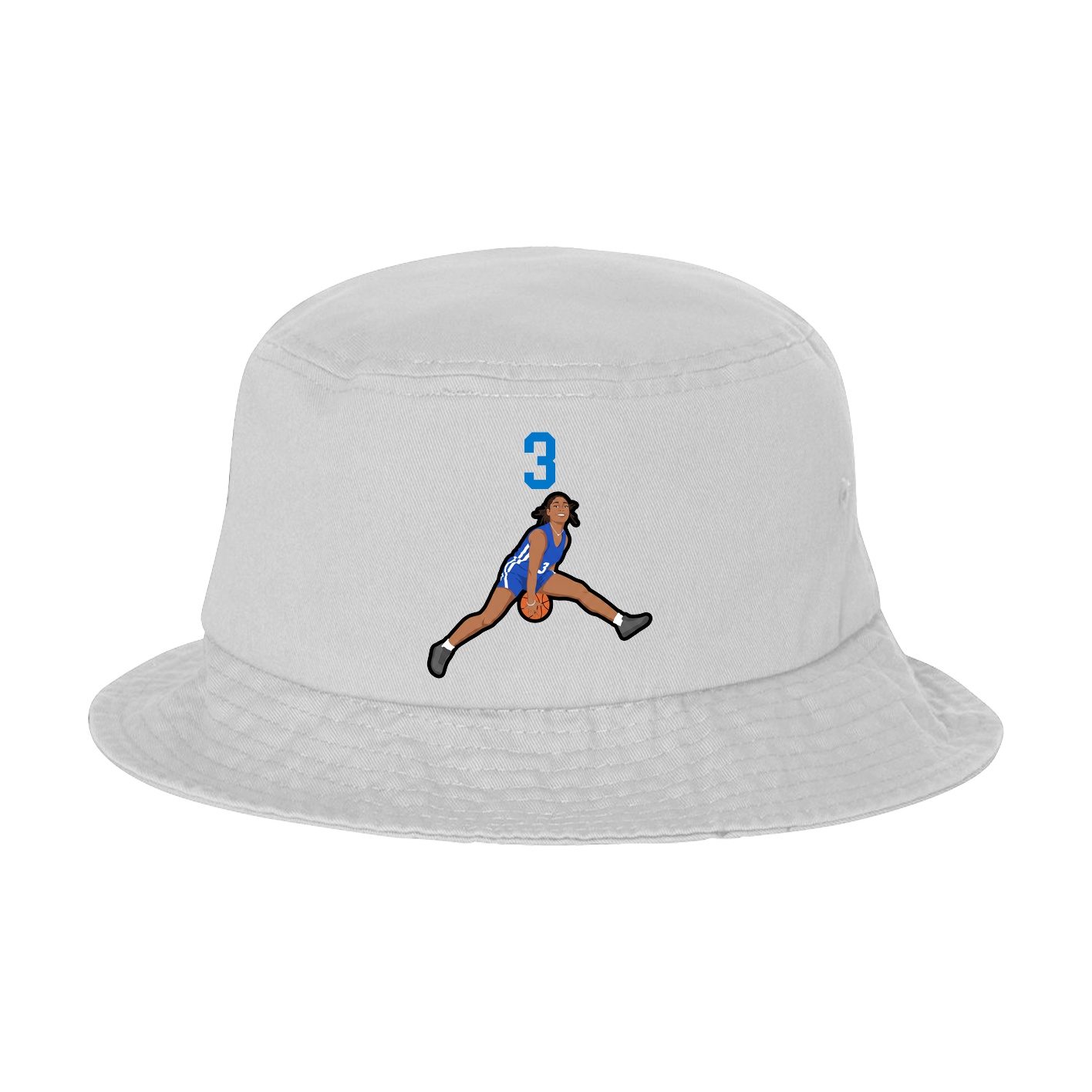 Bucket Cap — Number Top in White