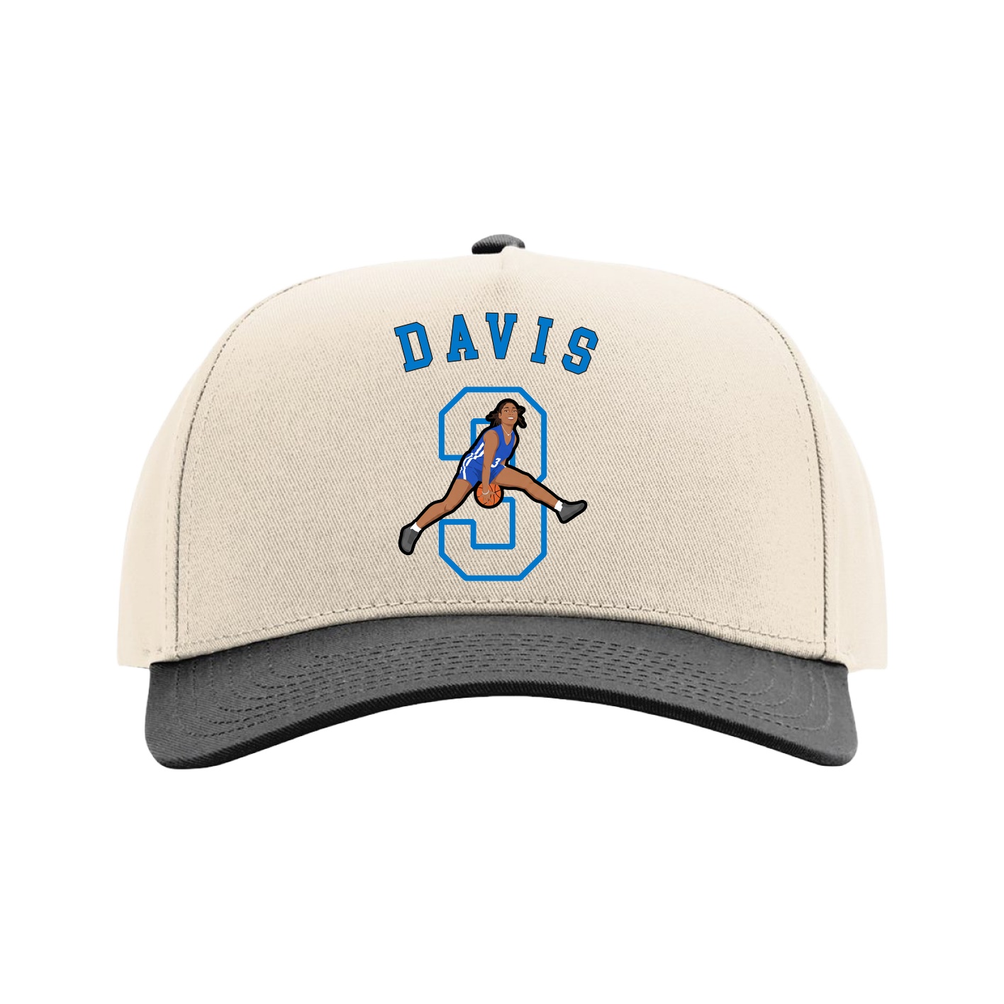 Full Fabric Five-Panel Champ Cap — Shirsey Arch in Cream/Black