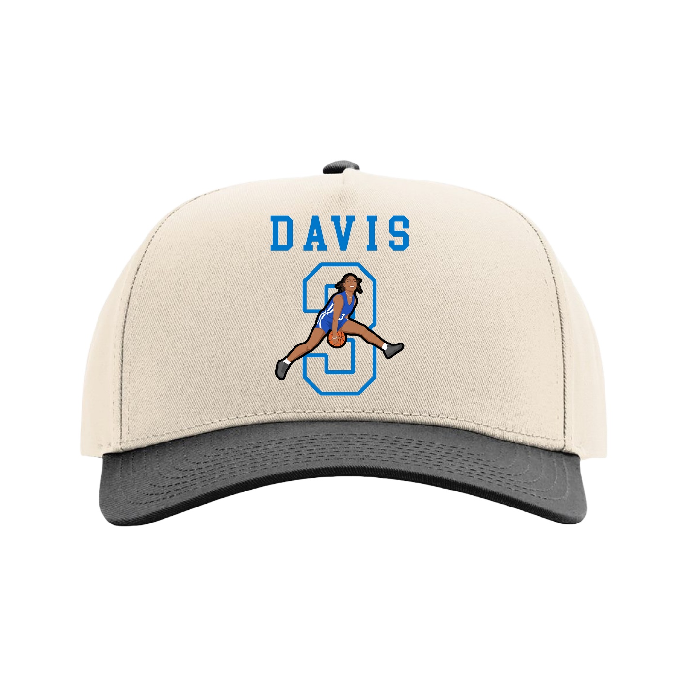 Full Fabric Five-Panel Champ Cap — Shirsey in Cream/Black