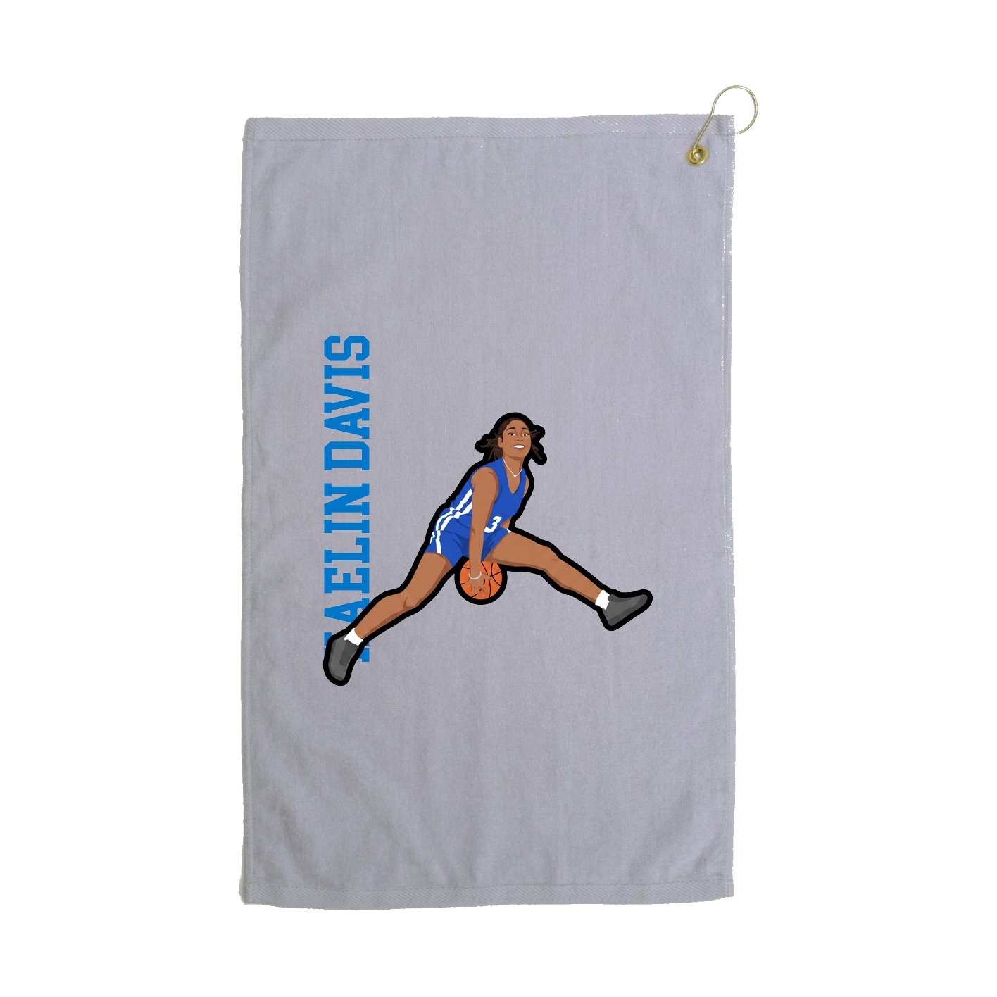 Golf Towel — Name Vertical in Grey
