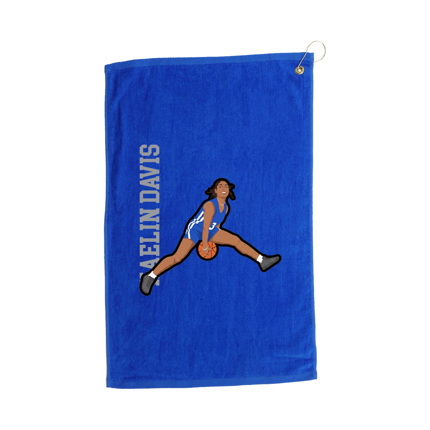 Golf Towel — Name Vertical in Royal