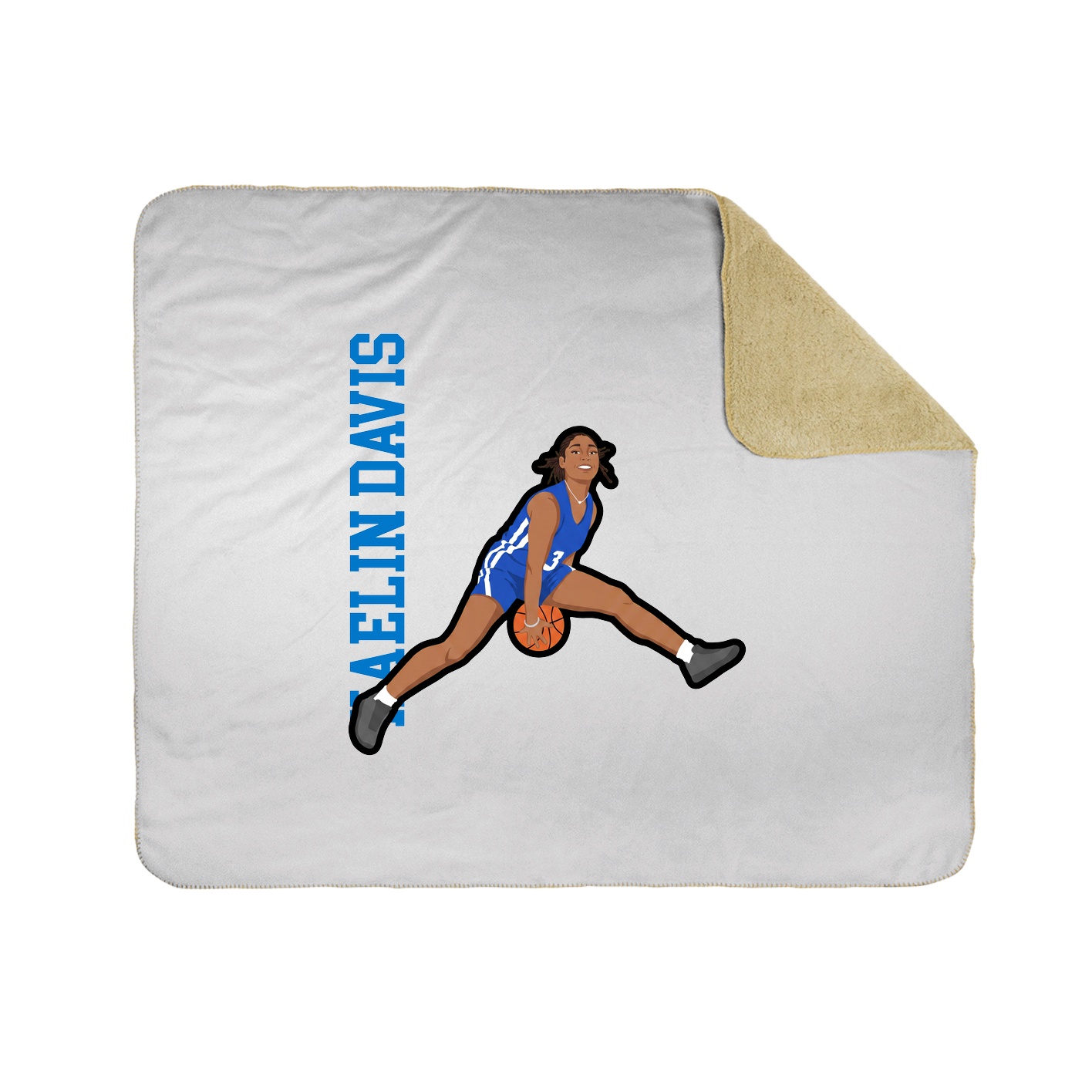 Throw Blanket — Name Vertical in White