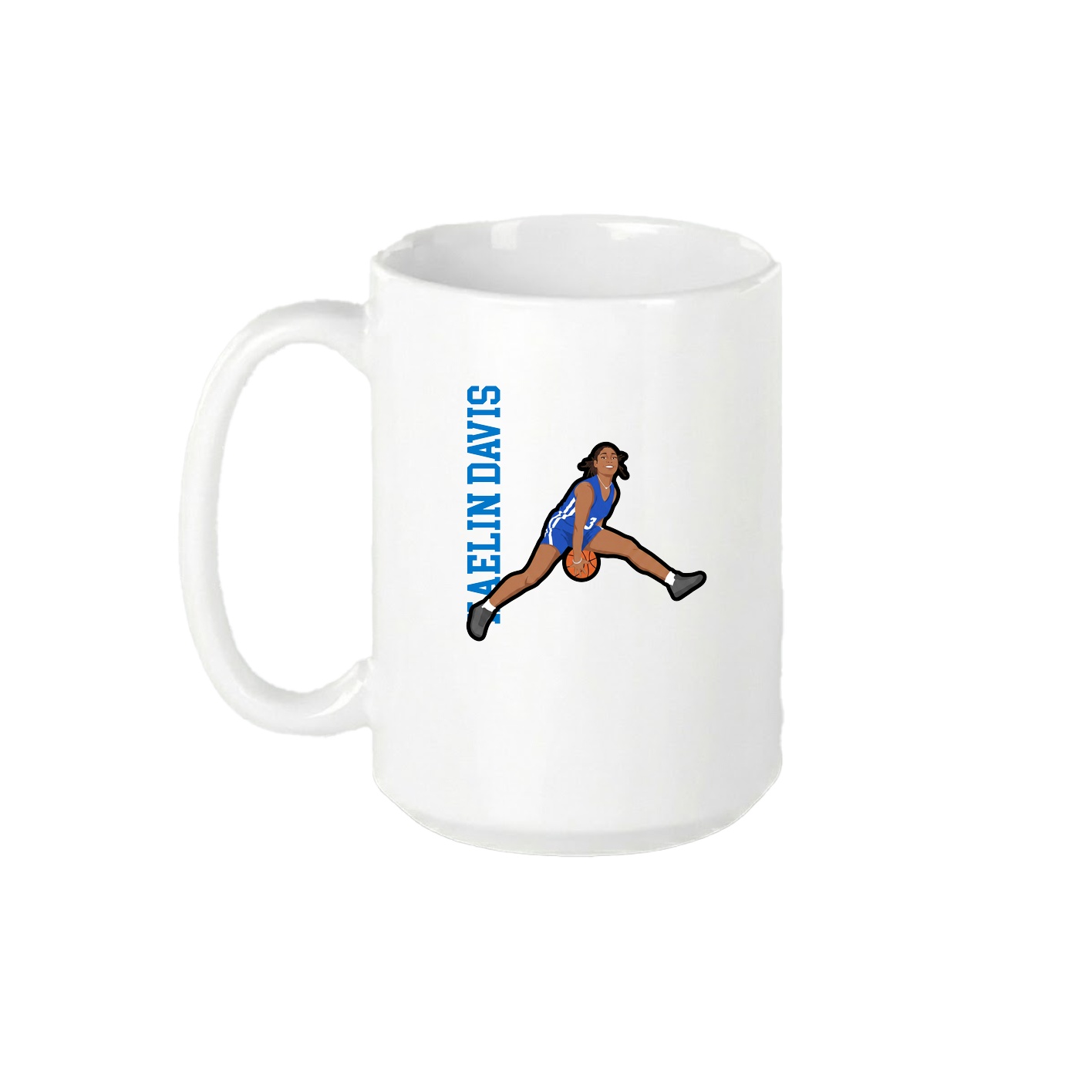 15oz Coffee Mug — Name Vertical in White