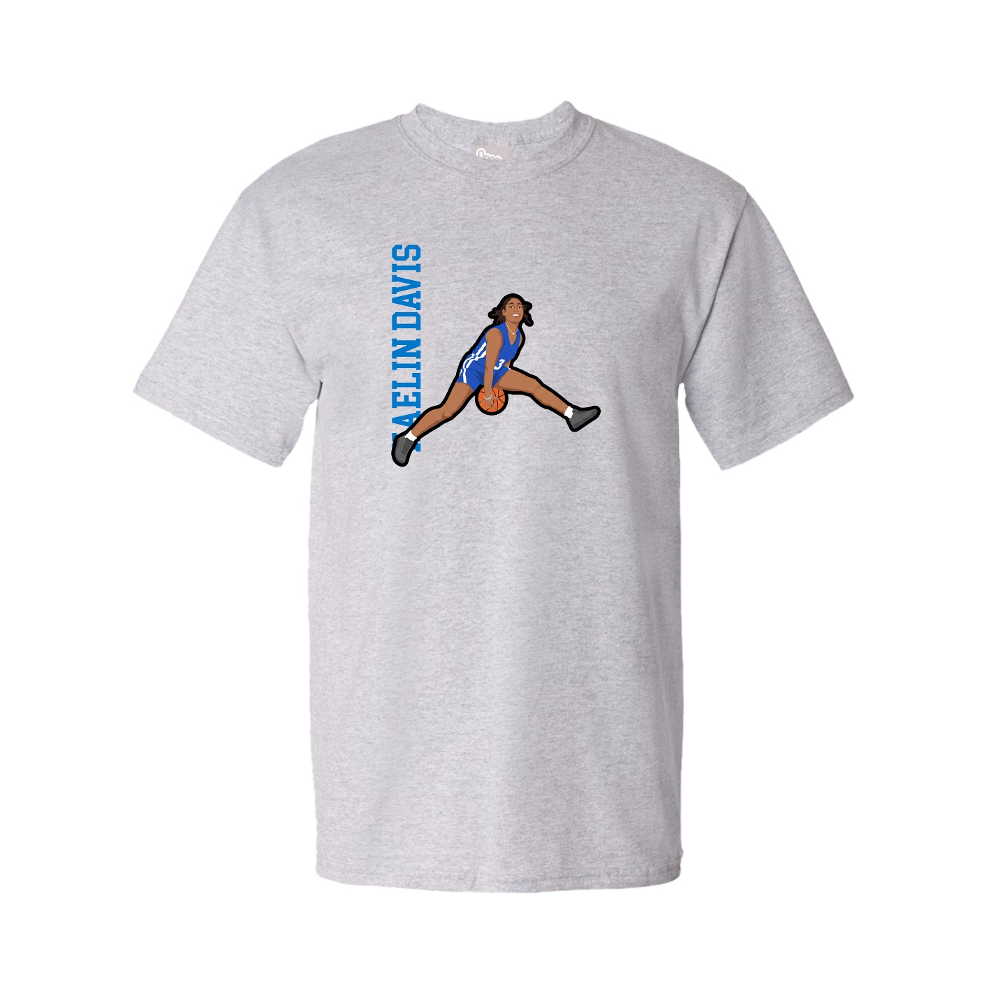 Tee — Name Vertical in Grey