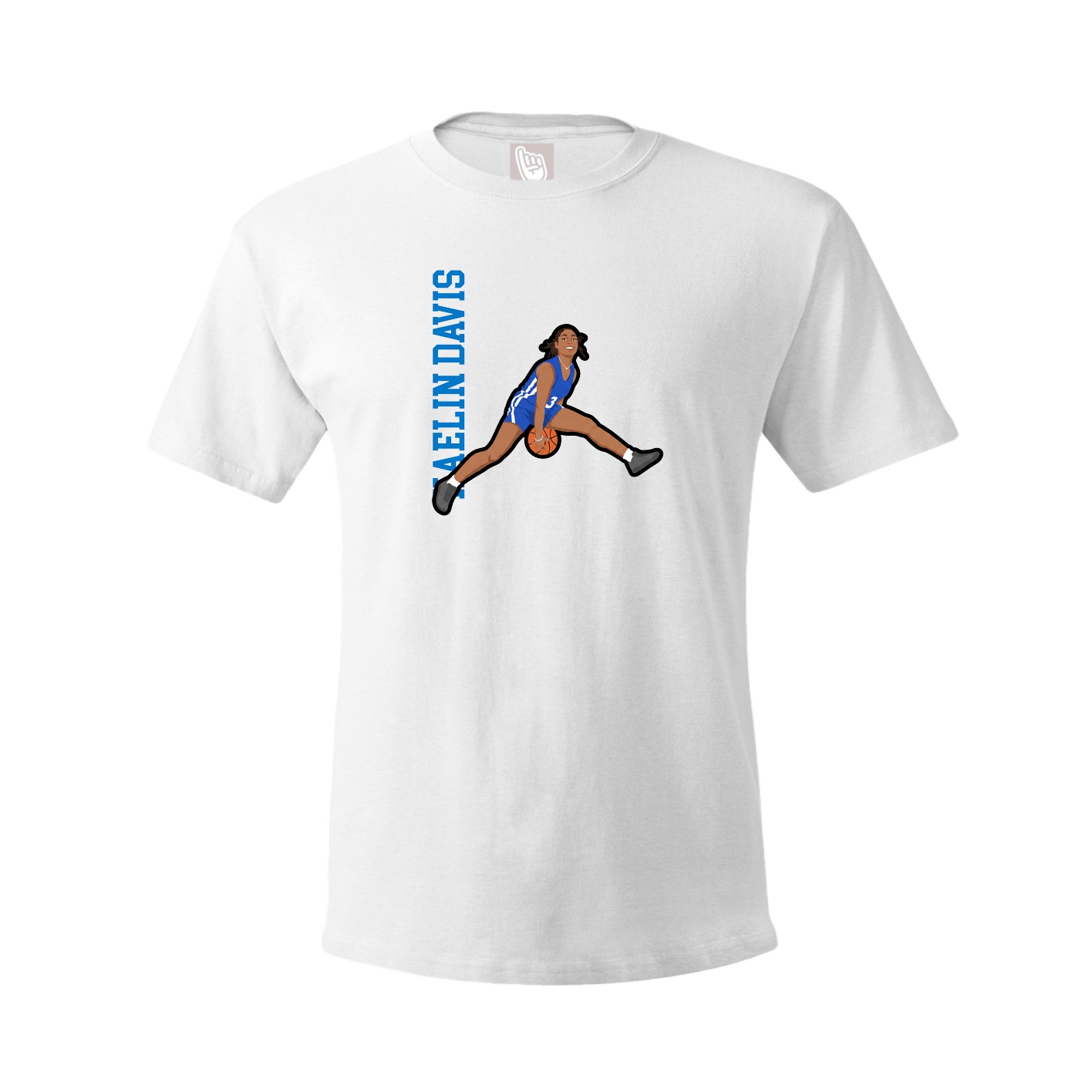Youth Tee — Name Vertical in White