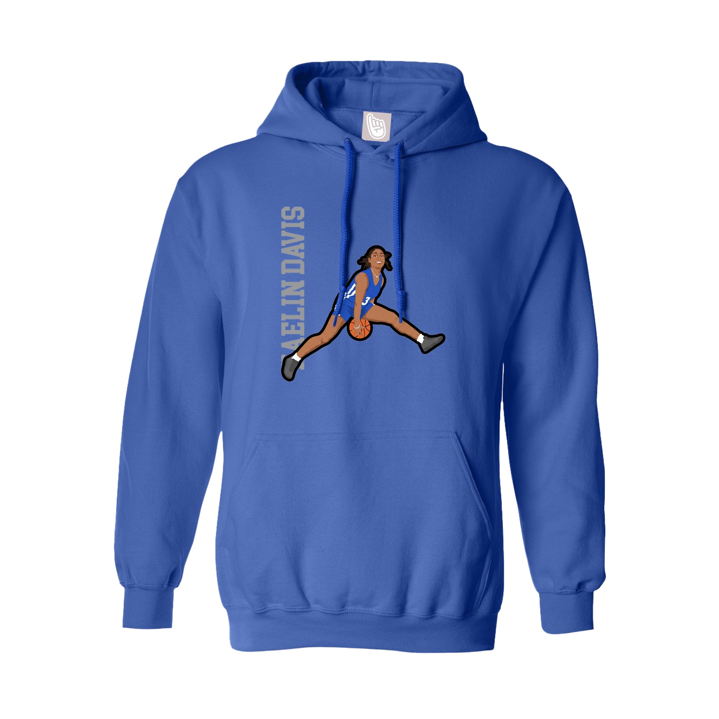 Hoodie — Name Vertical in Royal