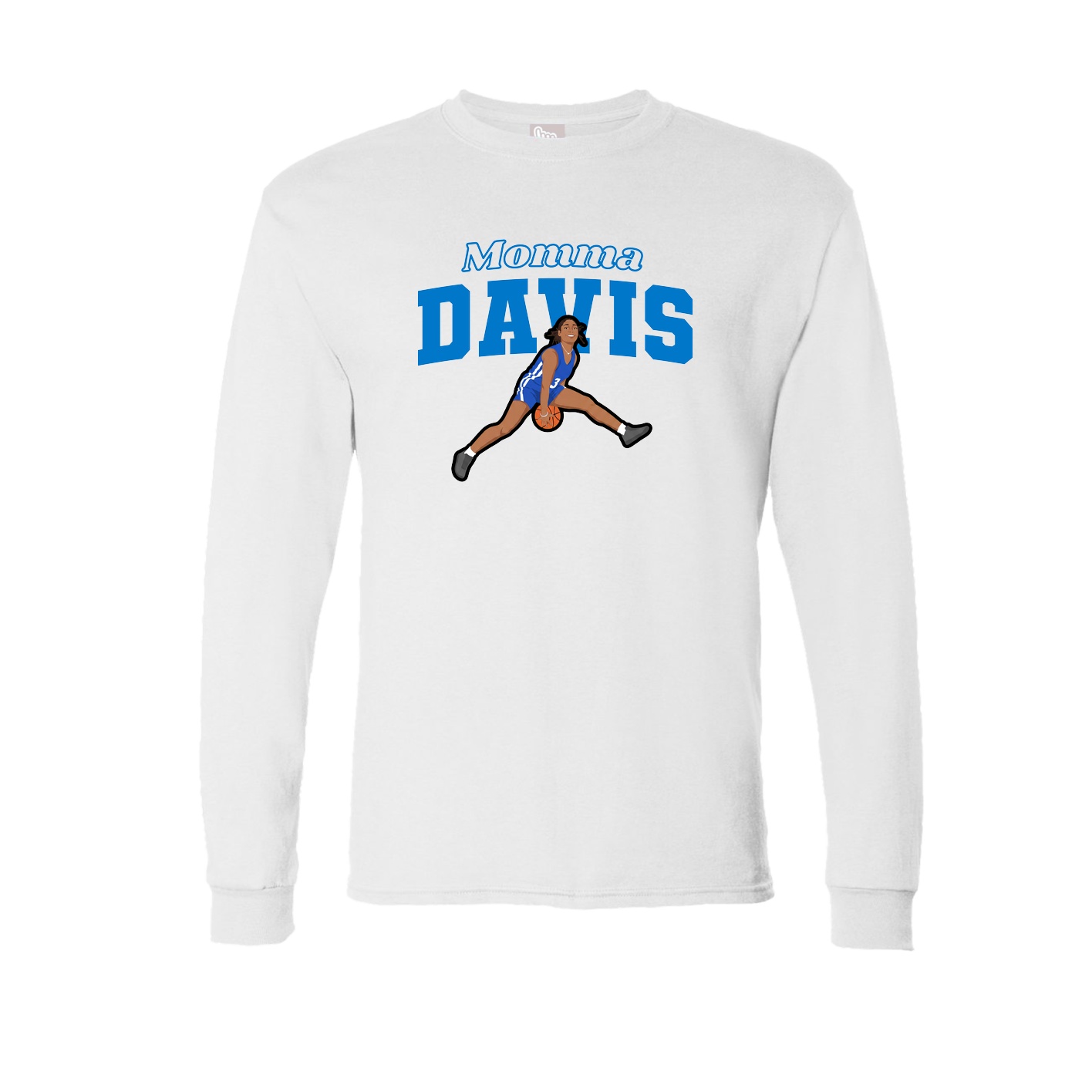 Long Sleeve Tee — Mothers Day Block in White