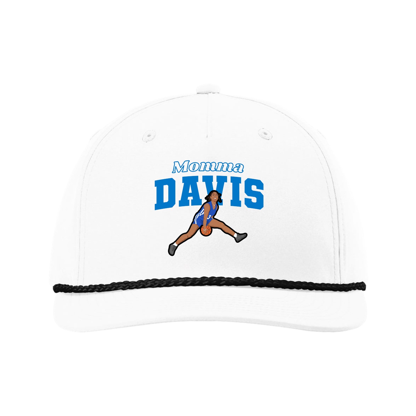 Five-Panel Classic Rope Cap — Mothers Day Block in White