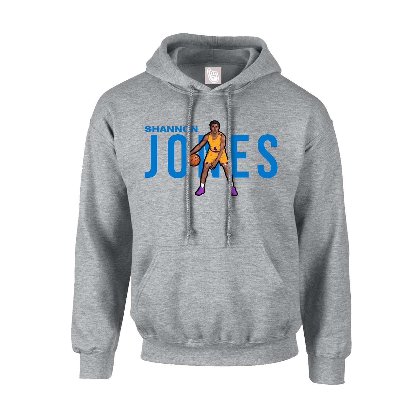 Youth Hoodie — Player Name in Grey