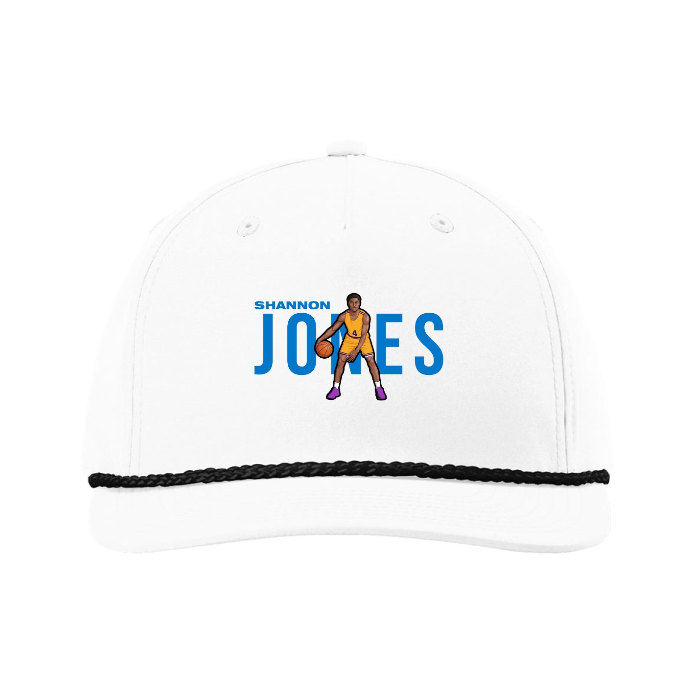 Five-Panel Classic Rope Cap — Player Name in White