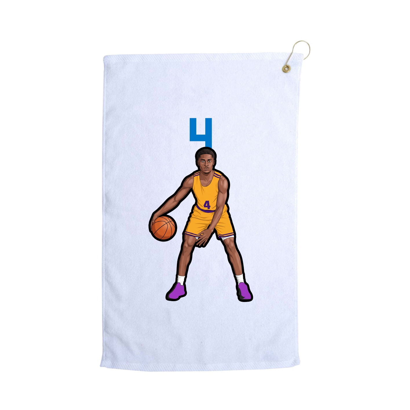 Golf Towel — Number Top in White