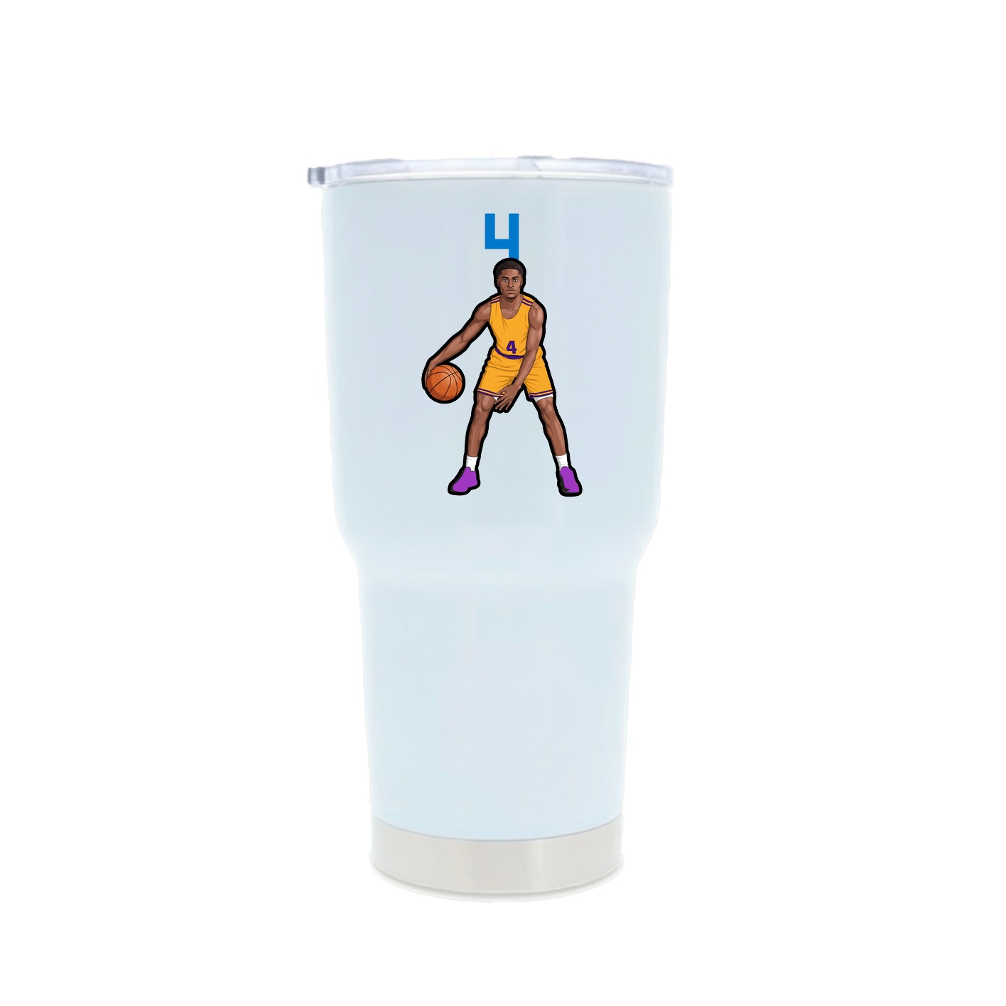 30oz Stainless Steel Tumbler — Number Top in White