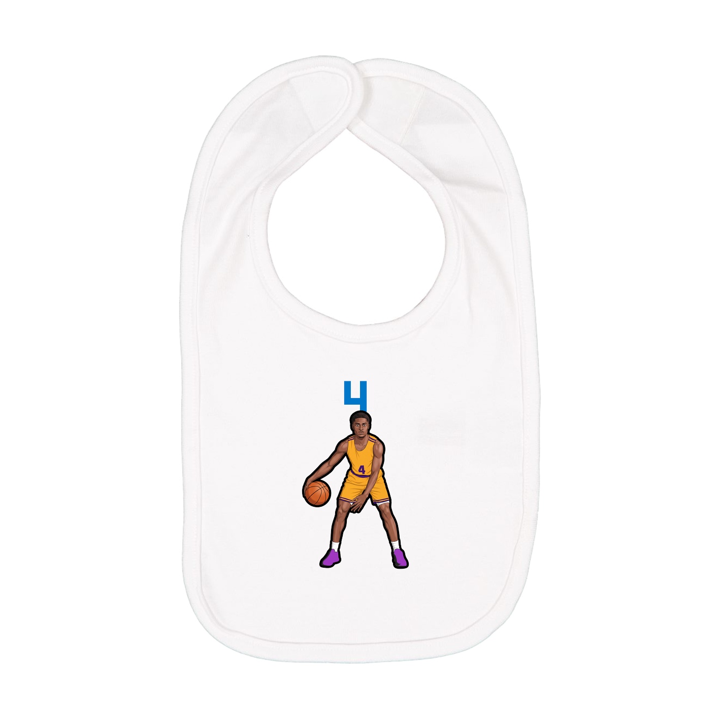 Infant Bib — Number Top in White