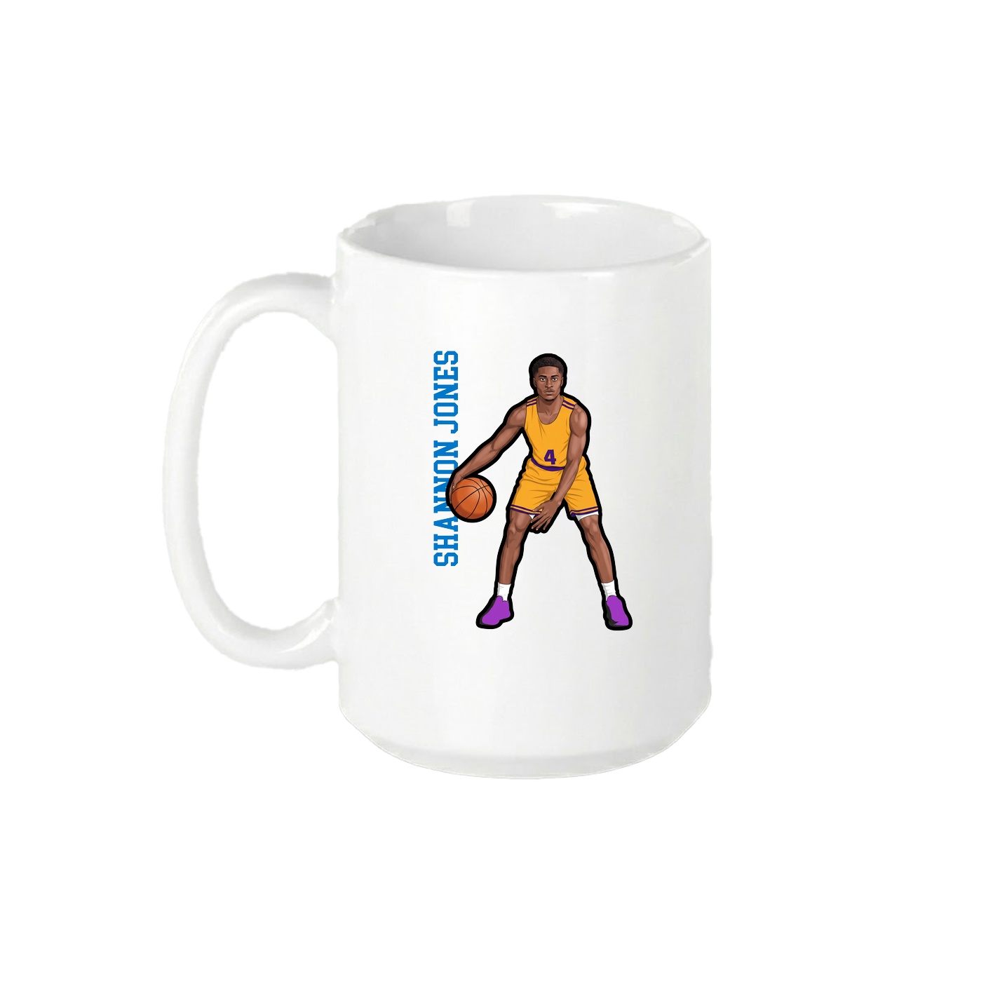 15oz Coffee Mug — Name Vertical in White