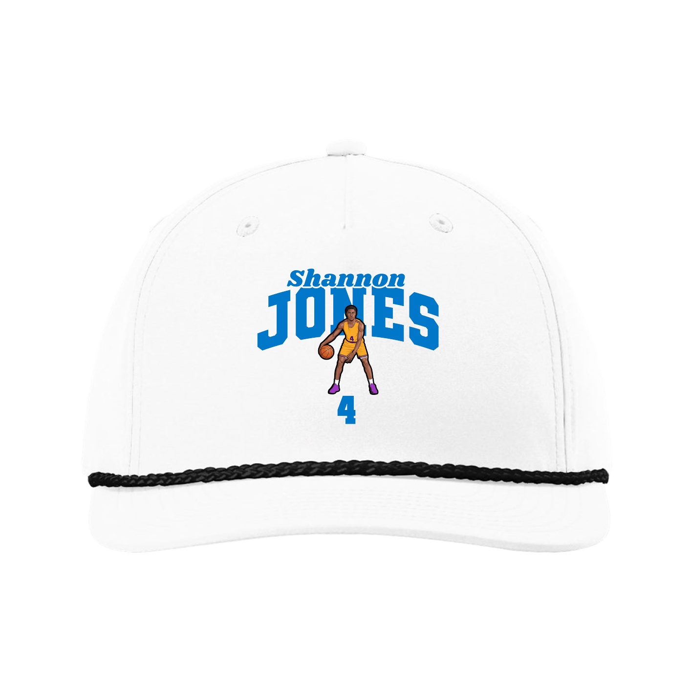 Five-Panel Classic Rope Cap — Signature Arch in White