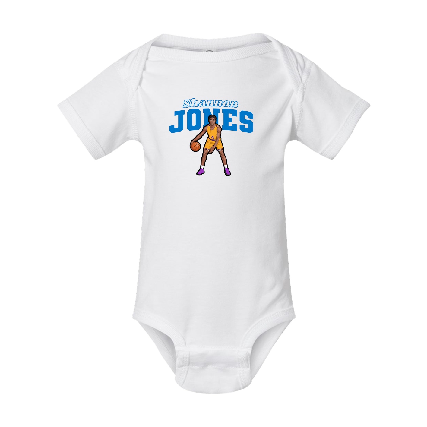 Baby Onesie — Name Arch in White