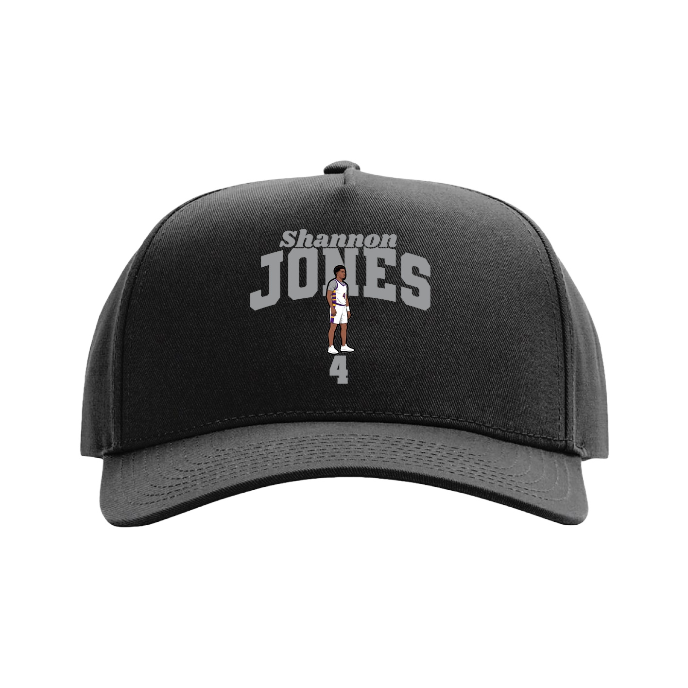 Full Fabric Five-Panel Champ Cap — Signature Arch in Black