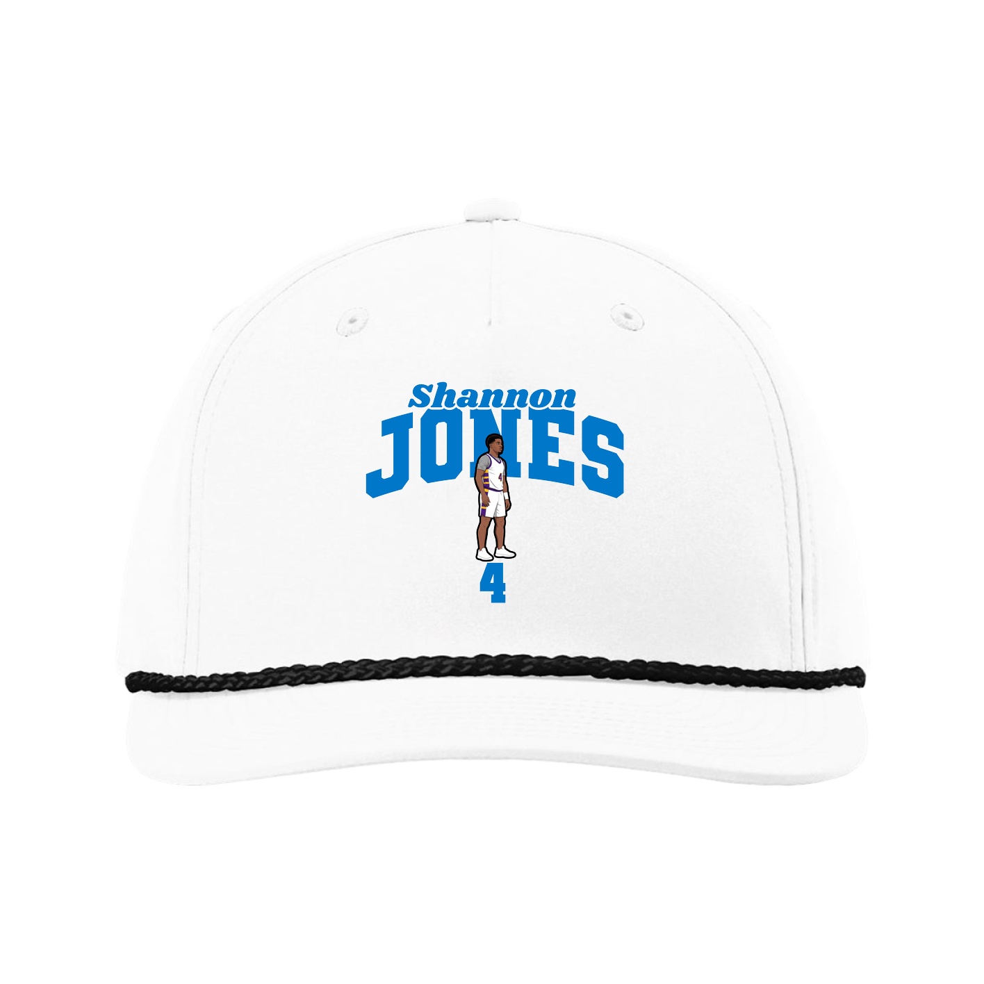 Five-Panel Classic Rope Cap — Signature Arch in White