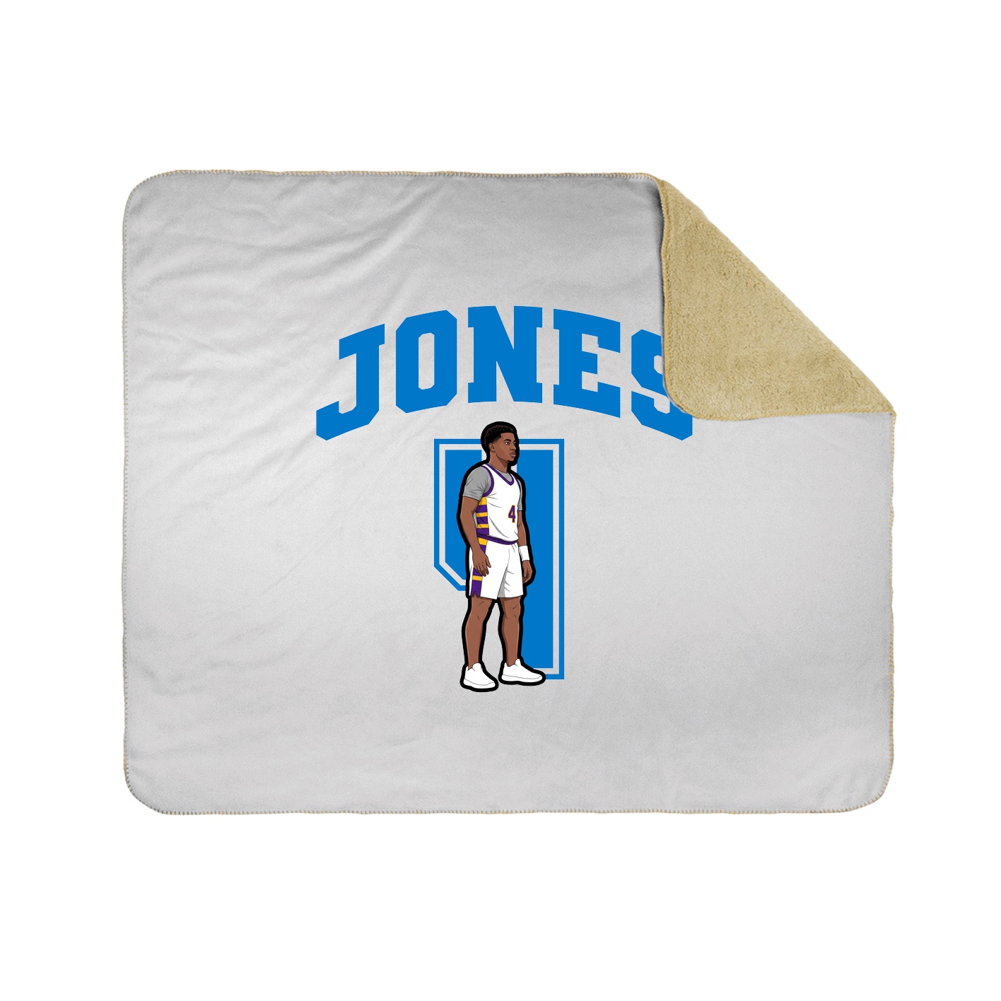 Throw Blanket — Number in White