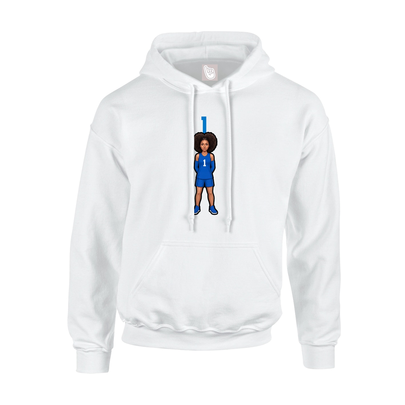 Youth Hoodie — Number Top in White