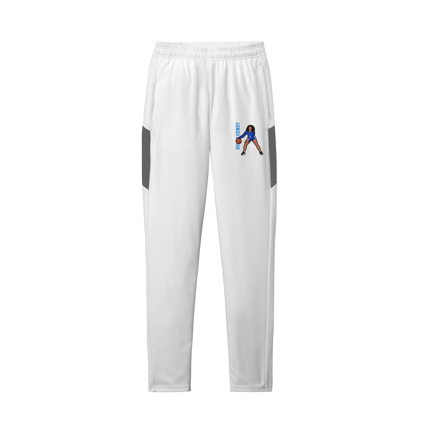 Team Travel Pant — Name Vertical in White/Grey