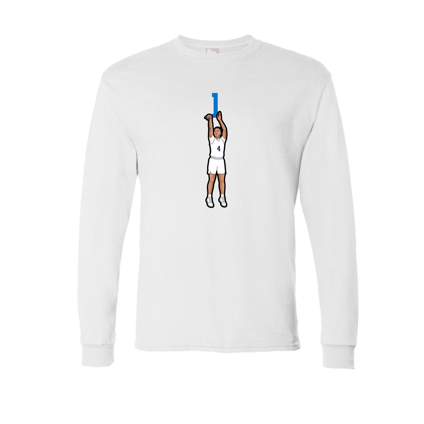 Long Sleeve Tee — Number Top in White