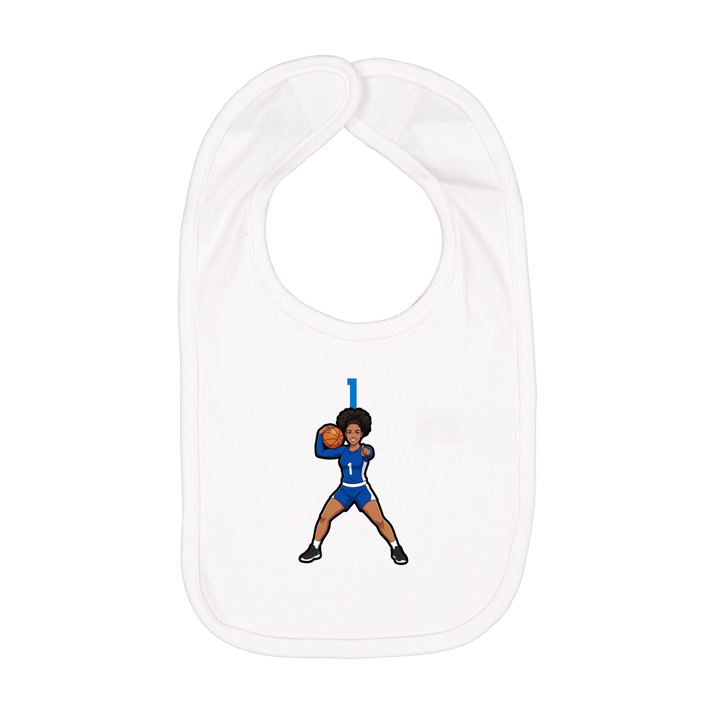 Infant Bib — Number Top in White