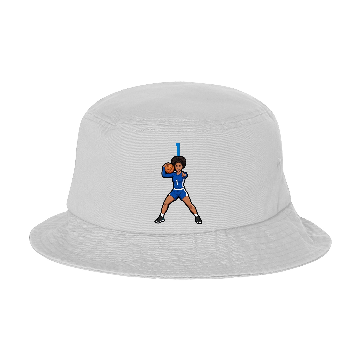 Bucket Cap — Number Top in White