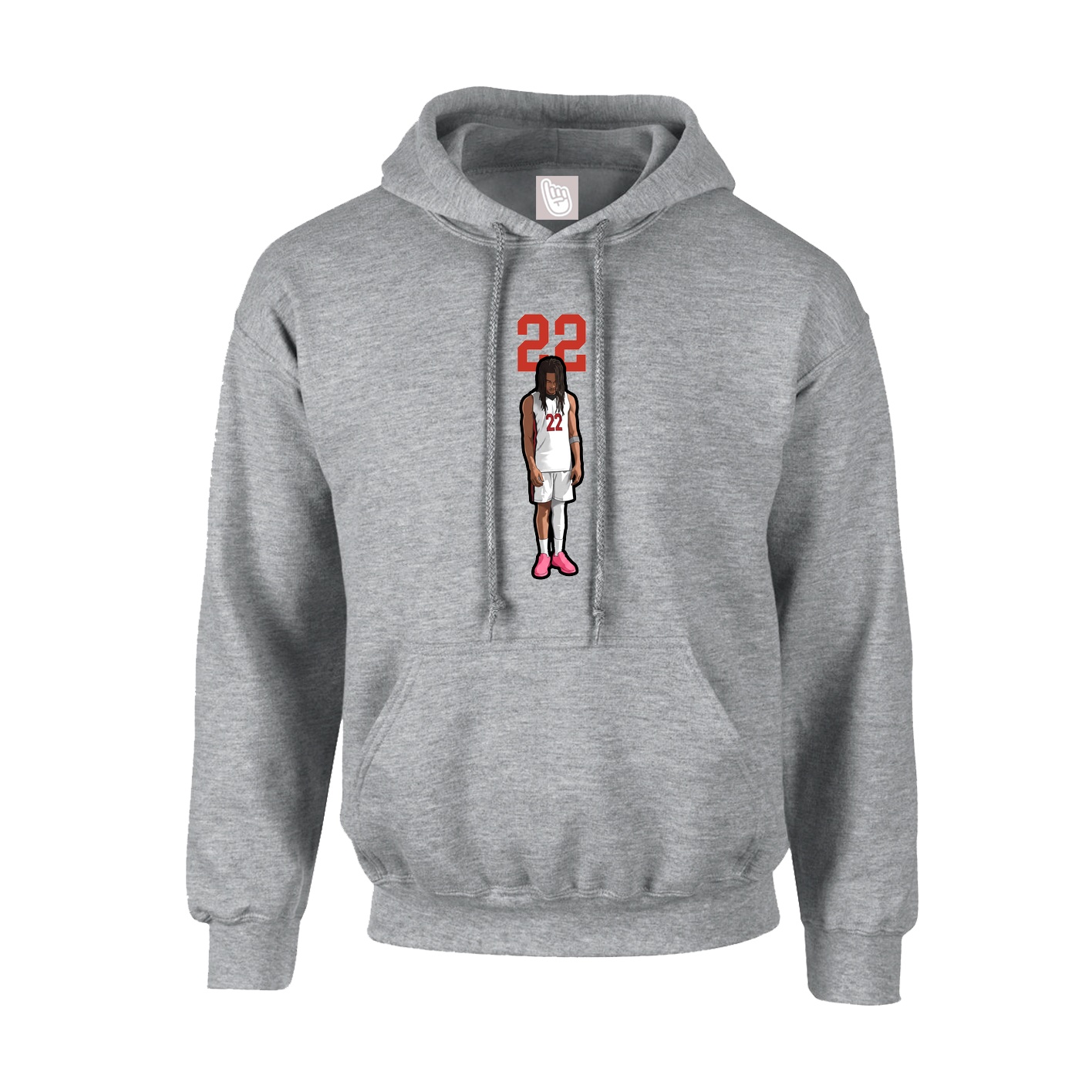 Hoodie — Number Top in Grey
