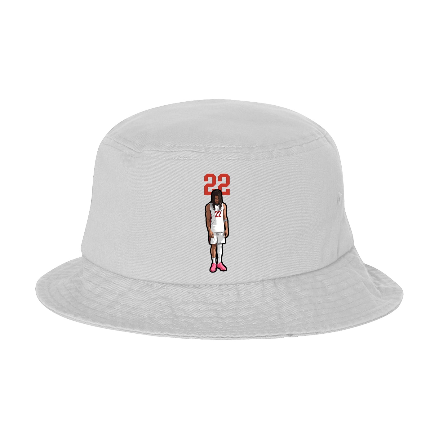 Bucket Cap — Number Top in White