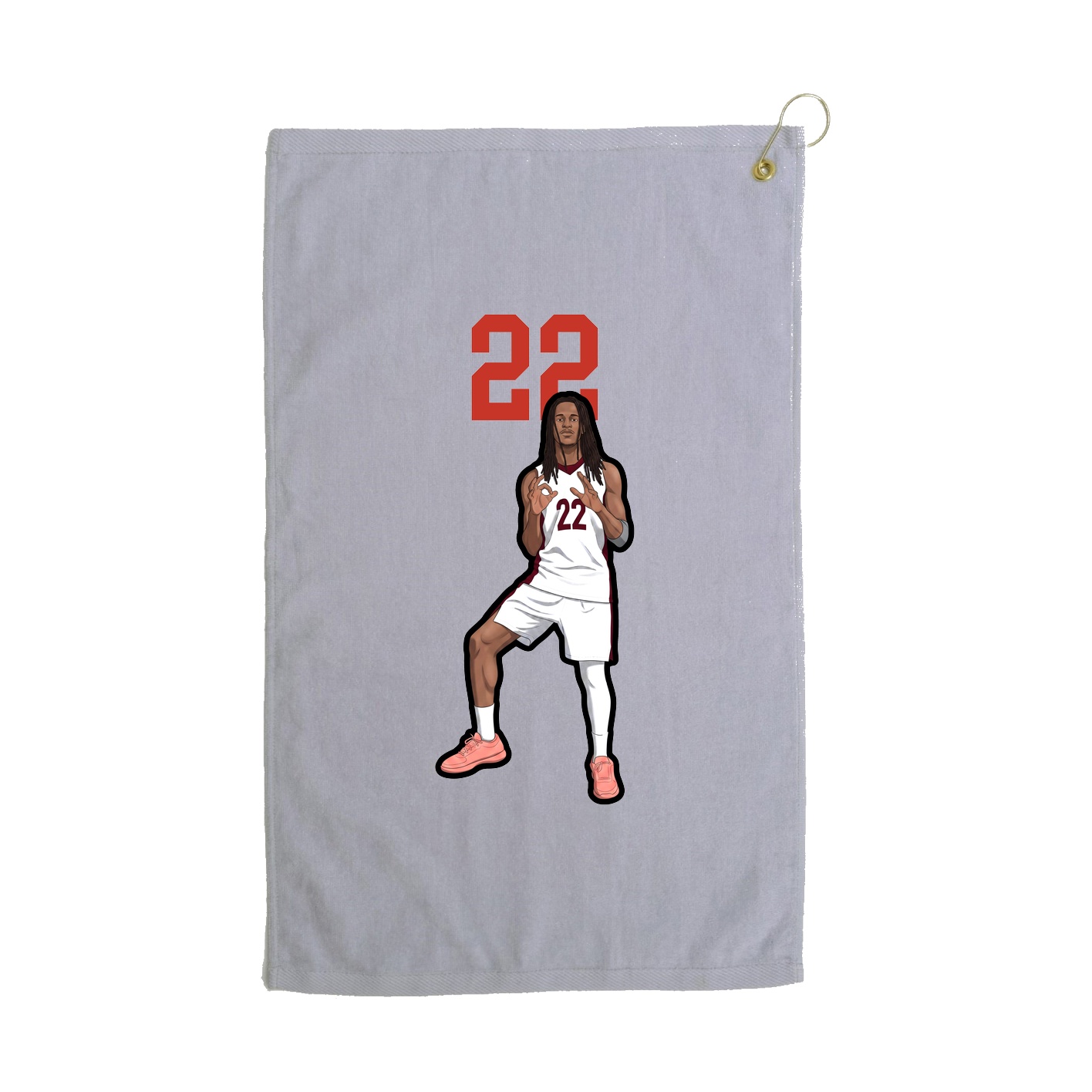 Golf Towel — Number Top in Grey