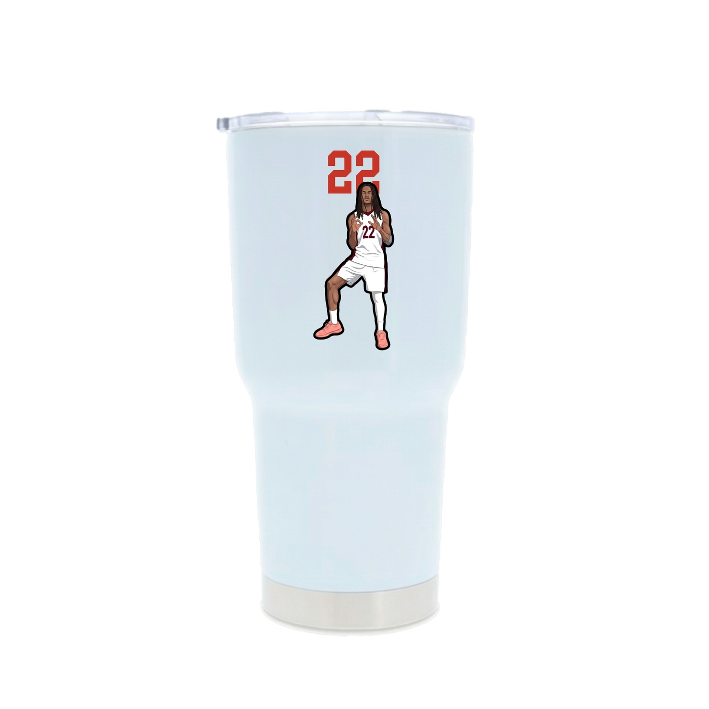 30oz Stainless Steel Tumbler — Number Top in White