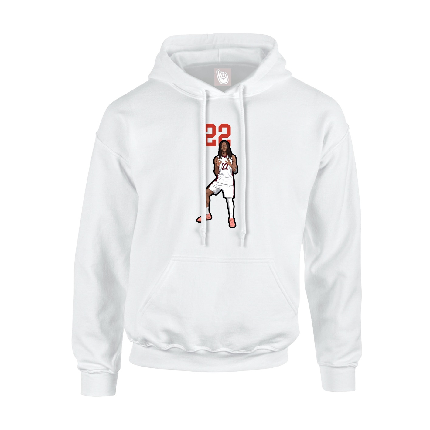 Youth Hoodie — Number Top in White