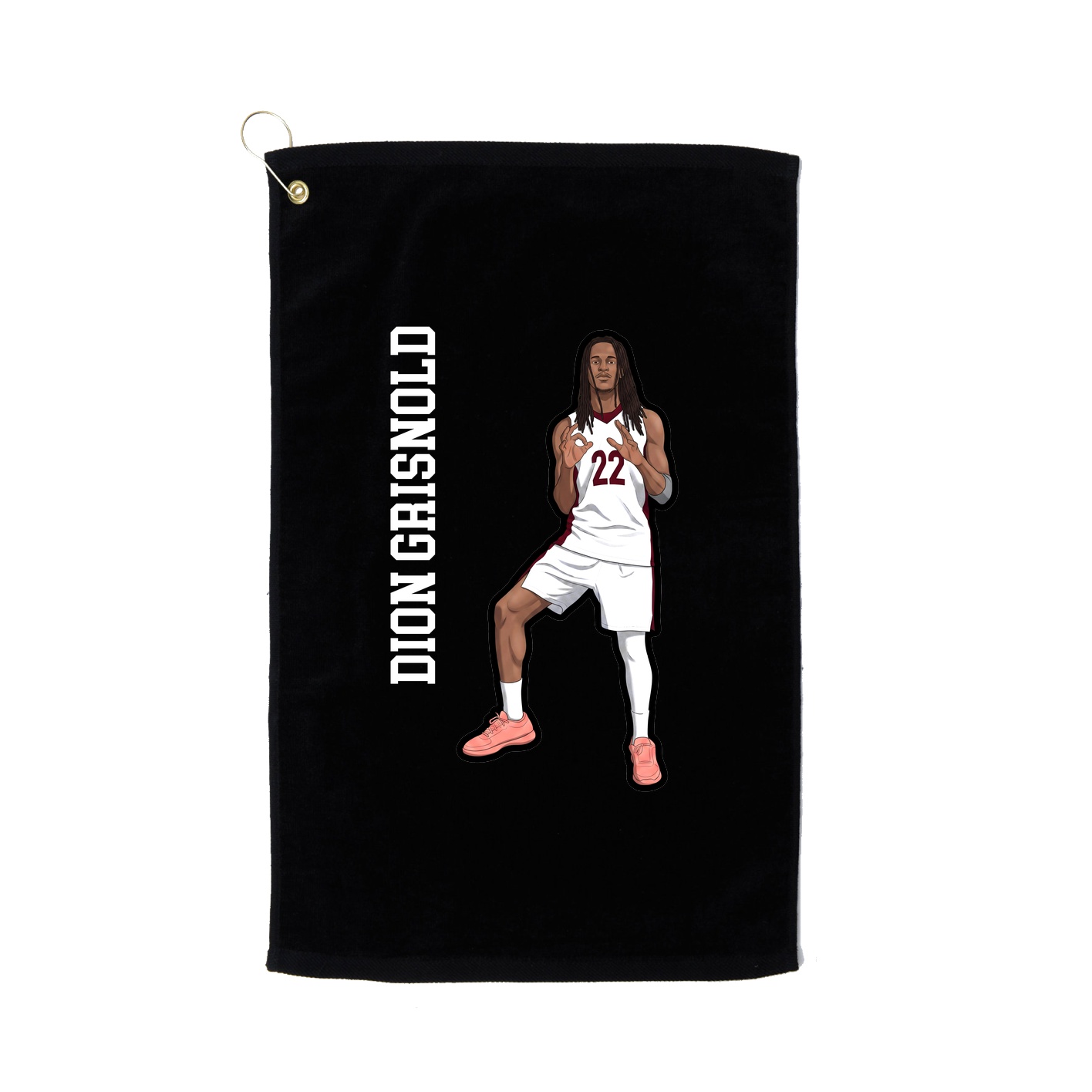 Golf Towel — Name Vertical in Black