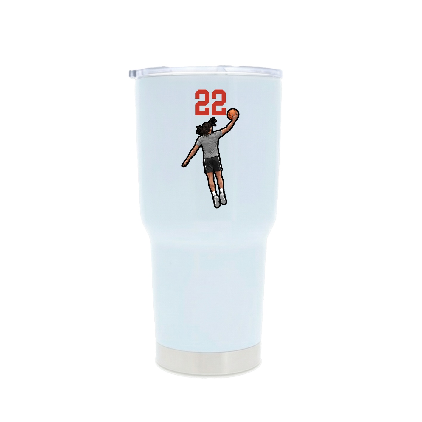 30oz Stainless Steel Tumbler — Number Top in White