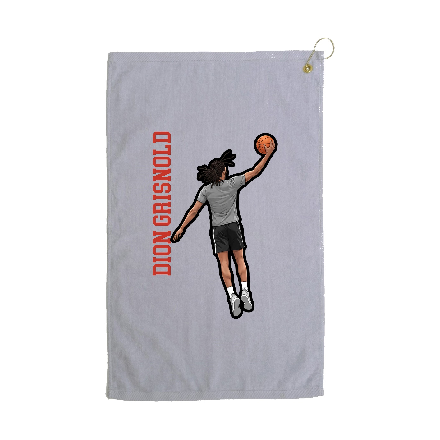 Golf Towel — Name Vertical in Grey