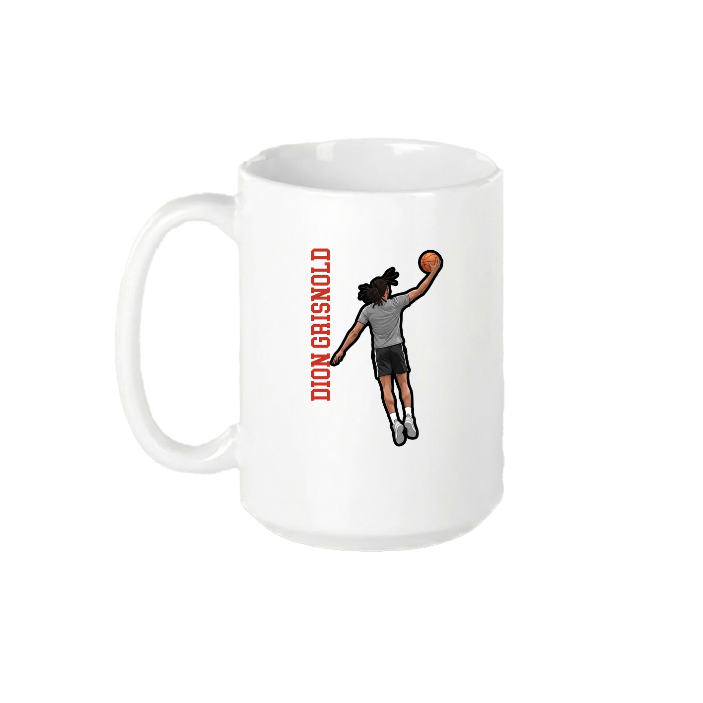 15oz Coffee Mug — Name Vertical in White