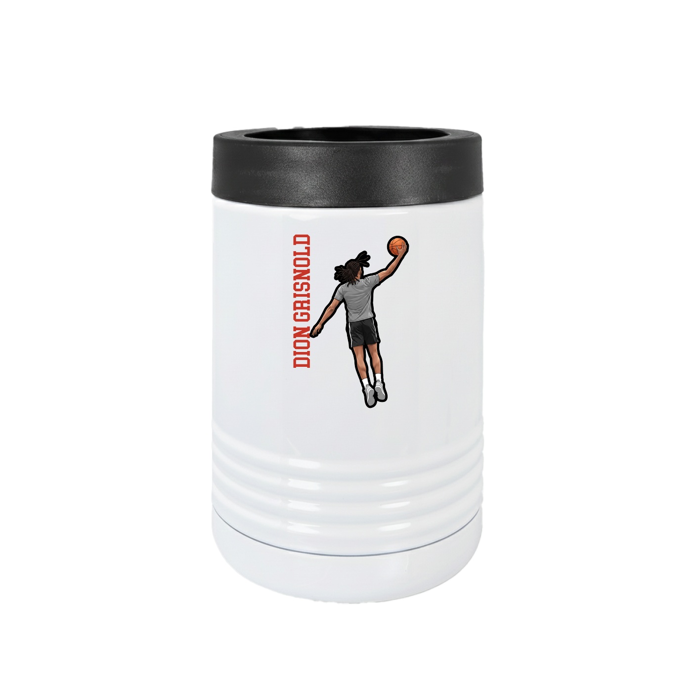 Beverage Holder — Name Vertical in White